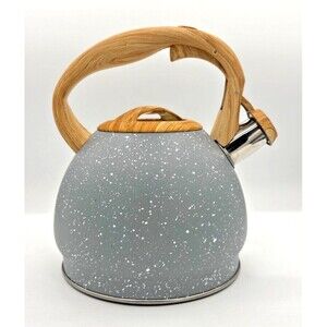 Well Equipped Kitchen Stainless Steel Tea Kettle Ergonomic Wood Rubber‎ Handle